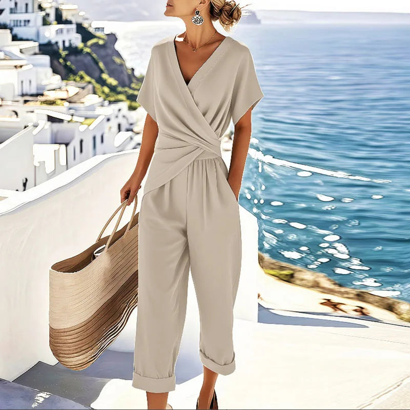 MAUDE | Wrap-front top with lightweight pants