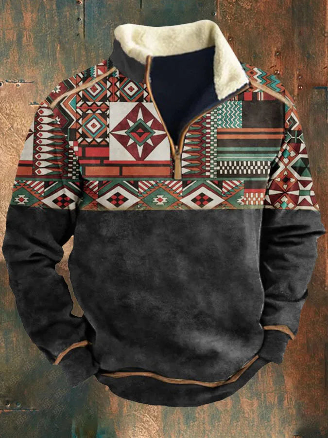 FLETCHER | Printed half-zip sweatshirt