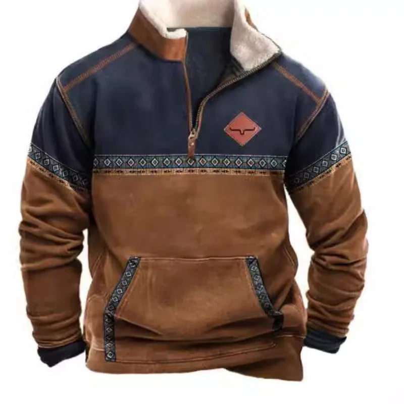 FLETCHER | Printed half-zip sweatshirt