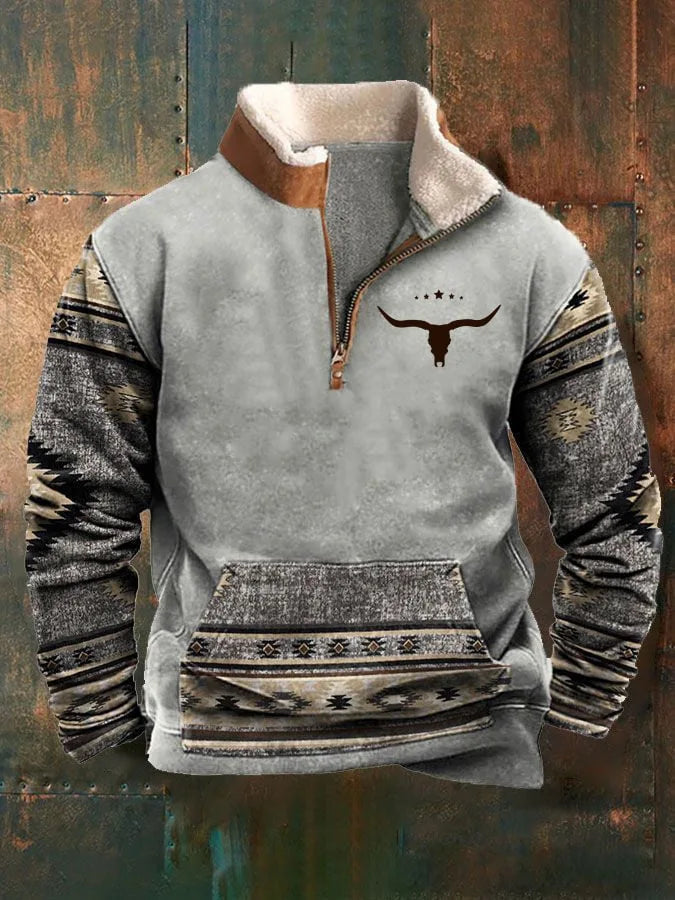 FLETCHER | Printed half-zip sweatshirt
