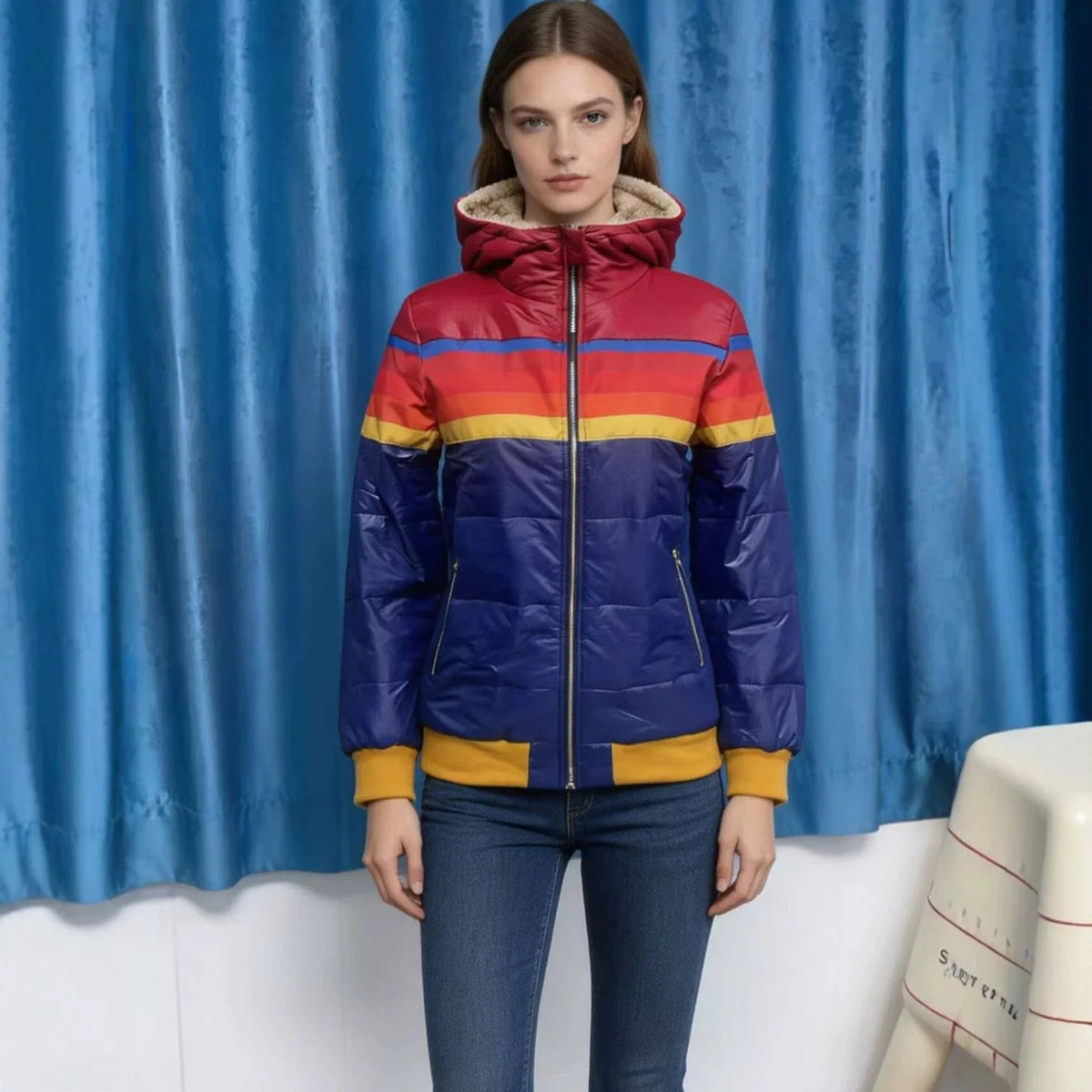 HENRIETTA | Printed puffer parka with a hood