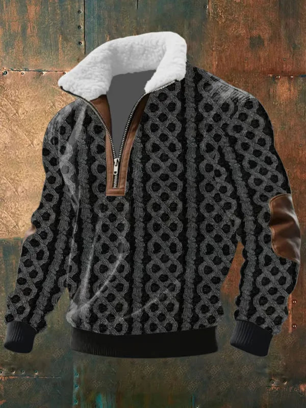 FLOYD | Patchwork half-zip with a plush collar