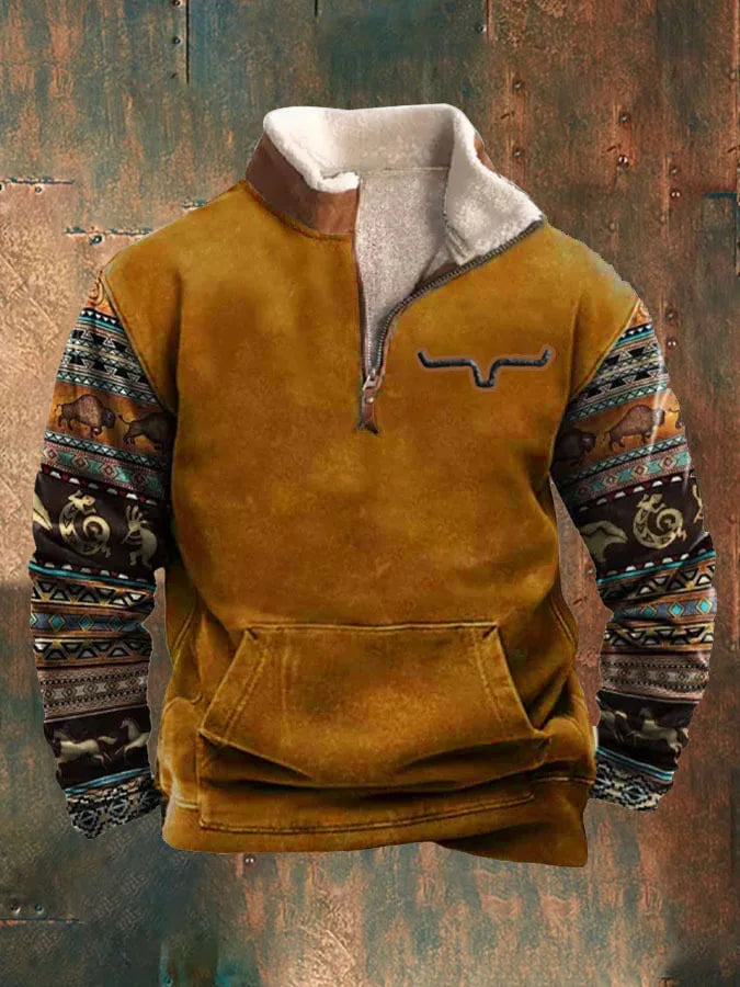 FLETCHER | Printed half-zip sweatshirt