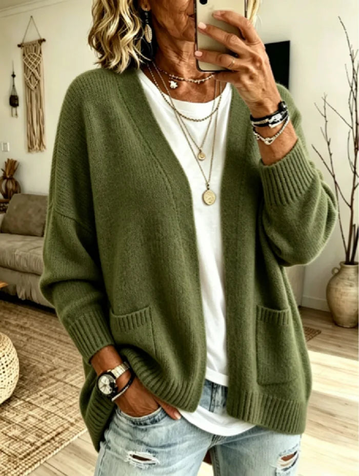 GLADYS | Open front cardigan with pockets