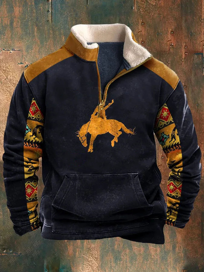 FLETCHER | Printed half-zip sweatshirt