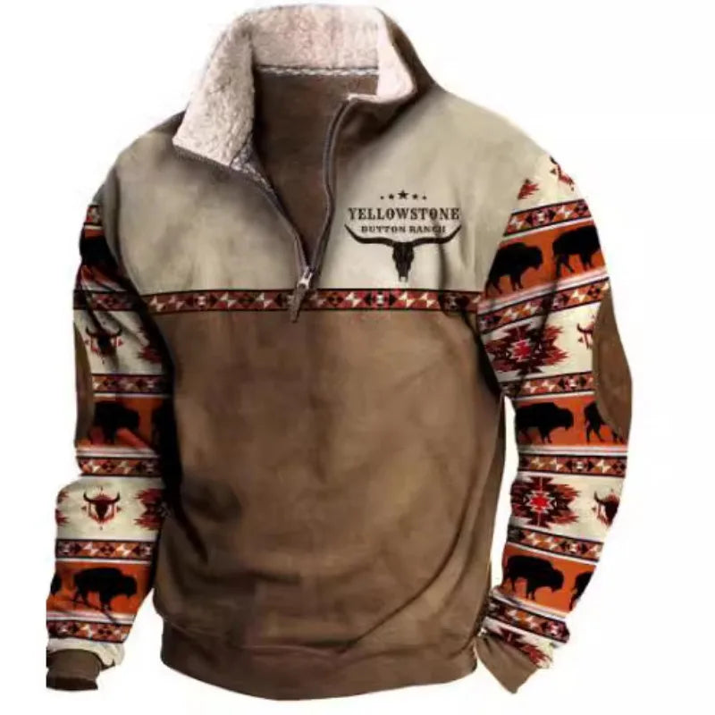 FLETCHER | Printed half-zip sweatshirt