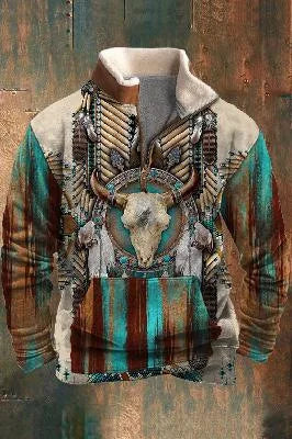 FLETCHER | Printed half-zip sweatshirt