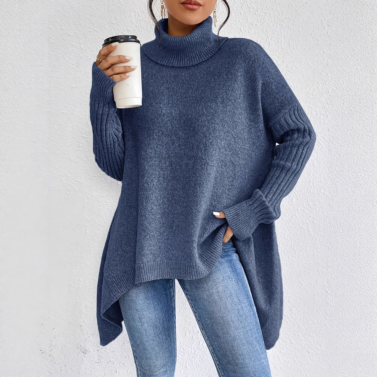 EDNA | High neck sweater with a relaxed fit