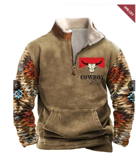 FLETCHER | Printed half-zip sweatshirt