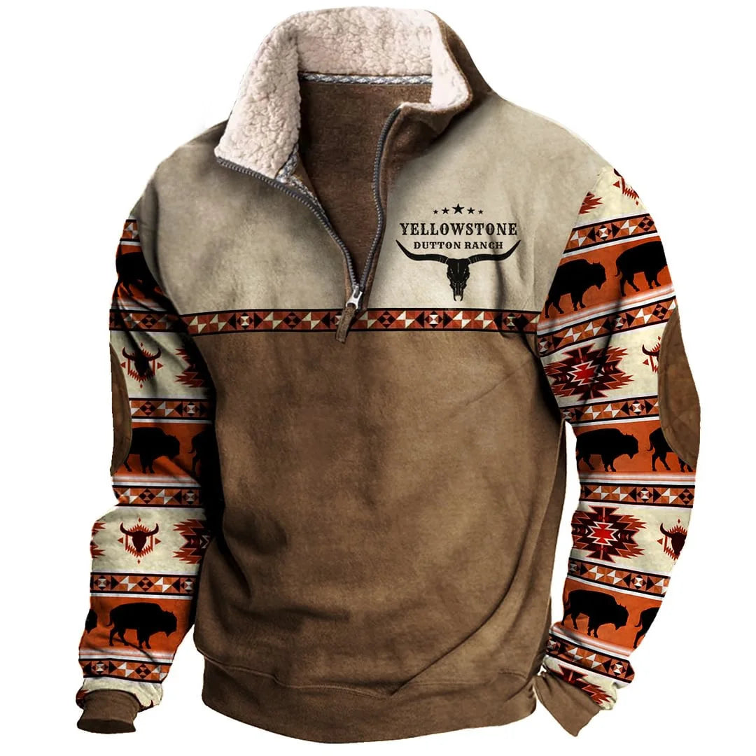 FLETCHER | Printed half-zip sweatshirt