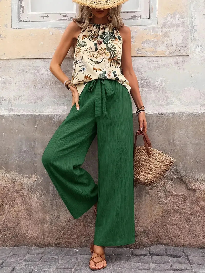 SHEILA | Sleeveless top with flowy pants