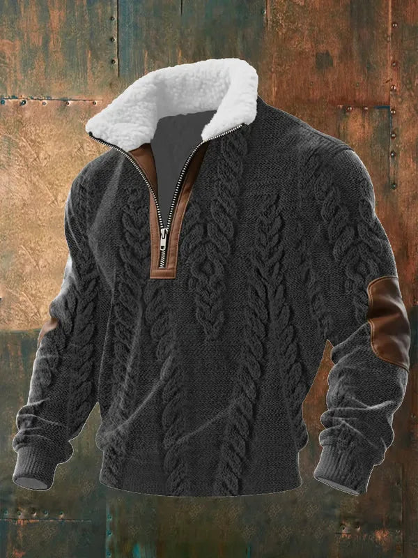 FLOYD | Patchwork half-zip with a plush collar