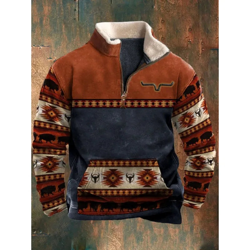 FLETCHER | Printed half-zip sweatshirt