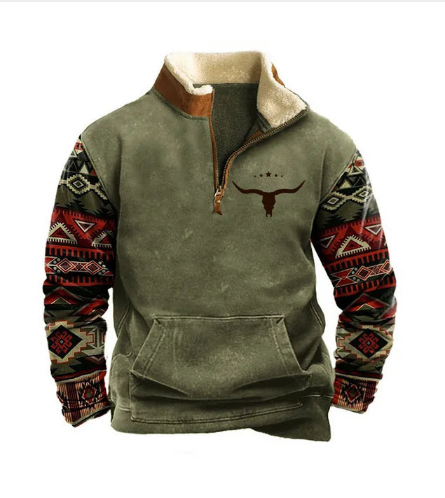 FLETCHER | Printed half-zip sweatshirt