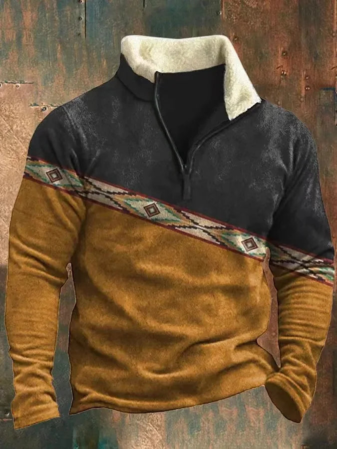FLETCHER | Printed half-zip sweatshirt