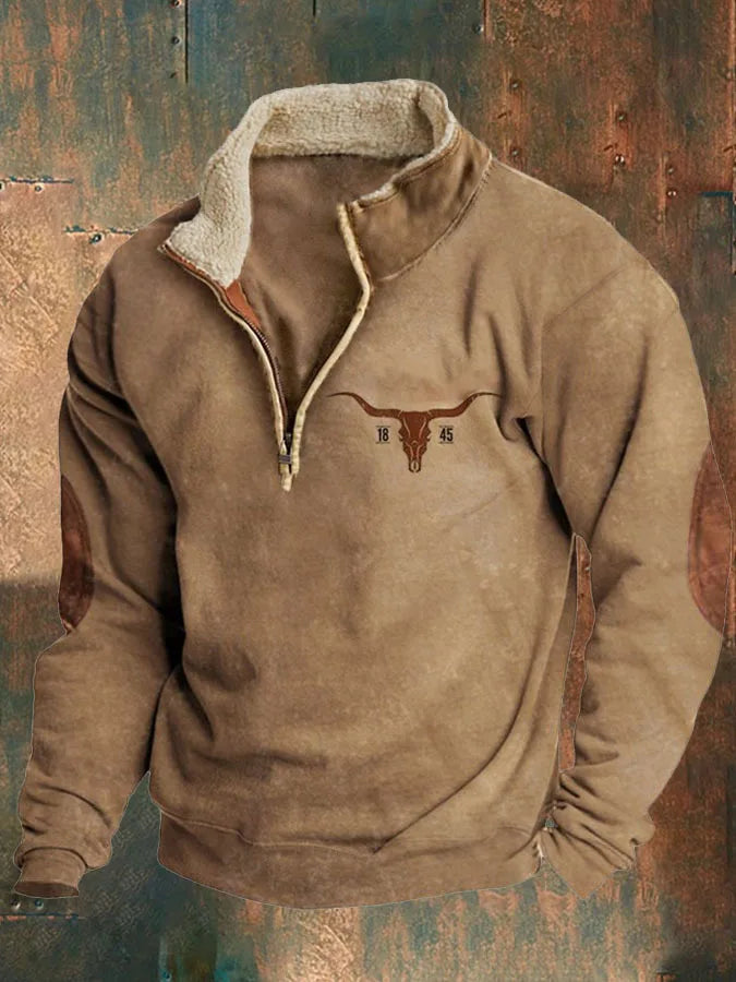 FLETCHER | Printed half-zip sweatshirt