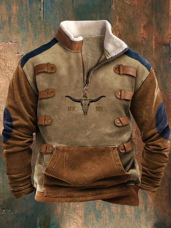 FLETCHER | Printed half-zip sweatshirt