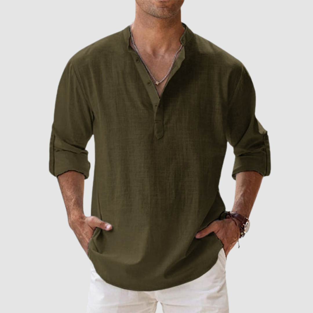 ALICE | Classic linen shirt with short sleeves