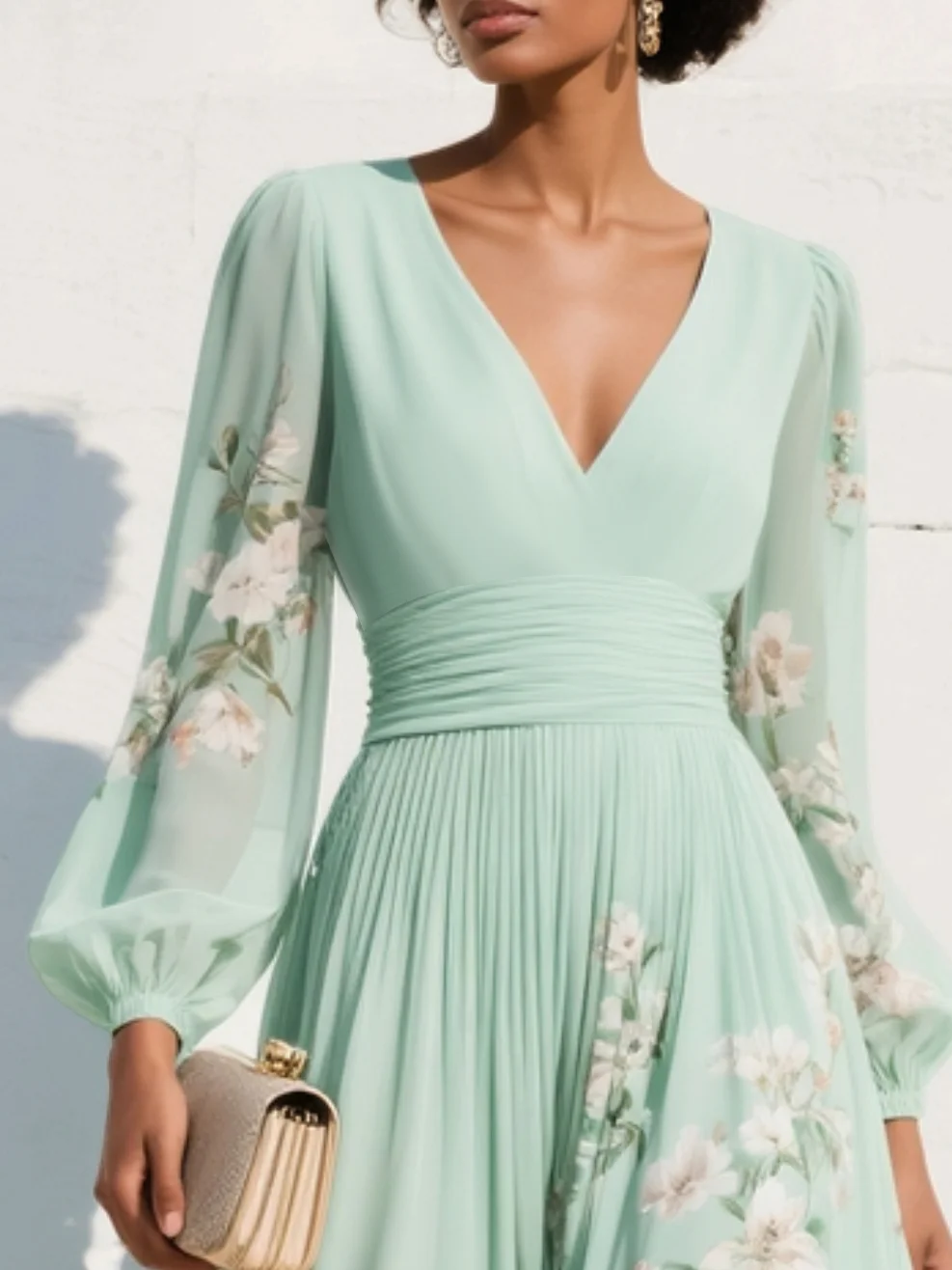 ROSEMARY | Floral midi dress with a defined waist