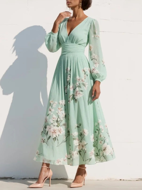 ROSEMARY | Floral midi dress with a defined waist