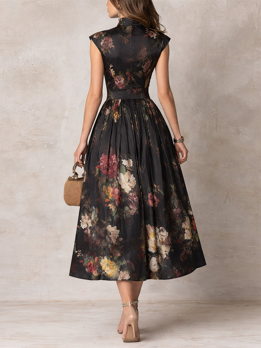 BRIDGET | A-line midi dress with keyhole neckline