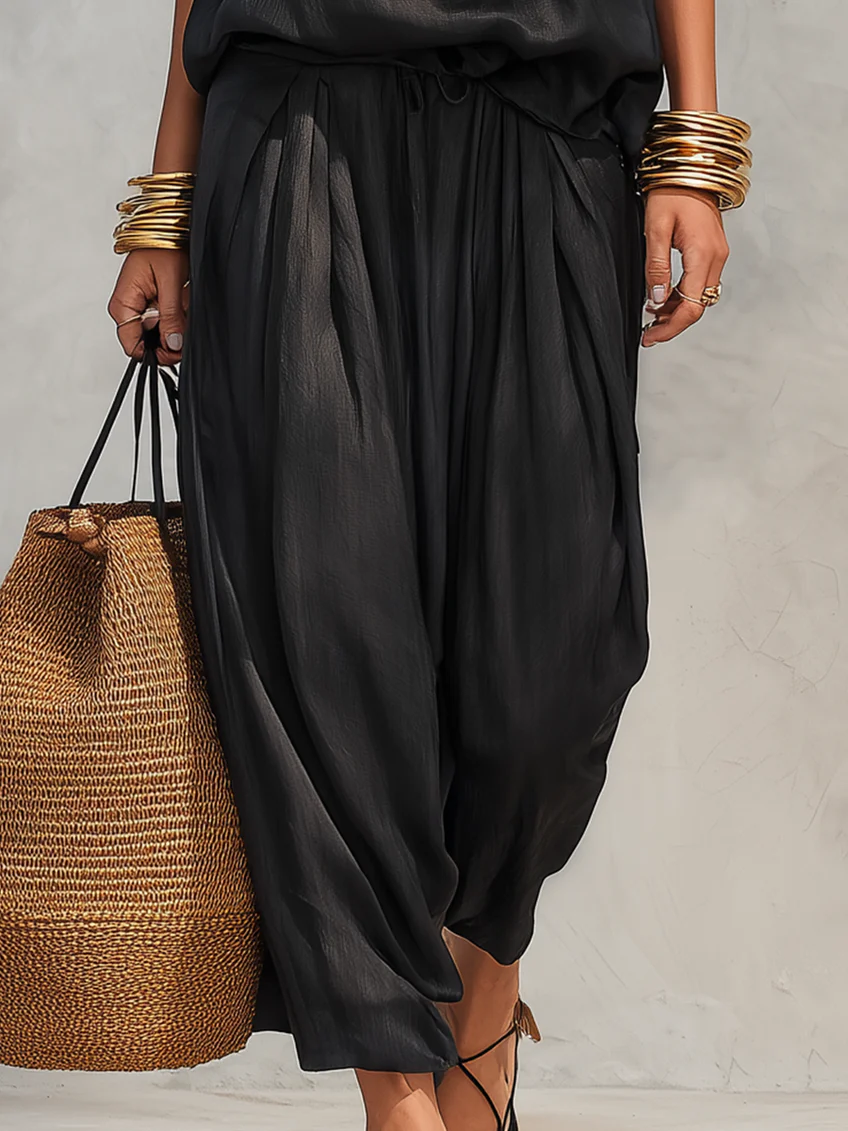 EUNICE | Halter top with long wide-leg trousers