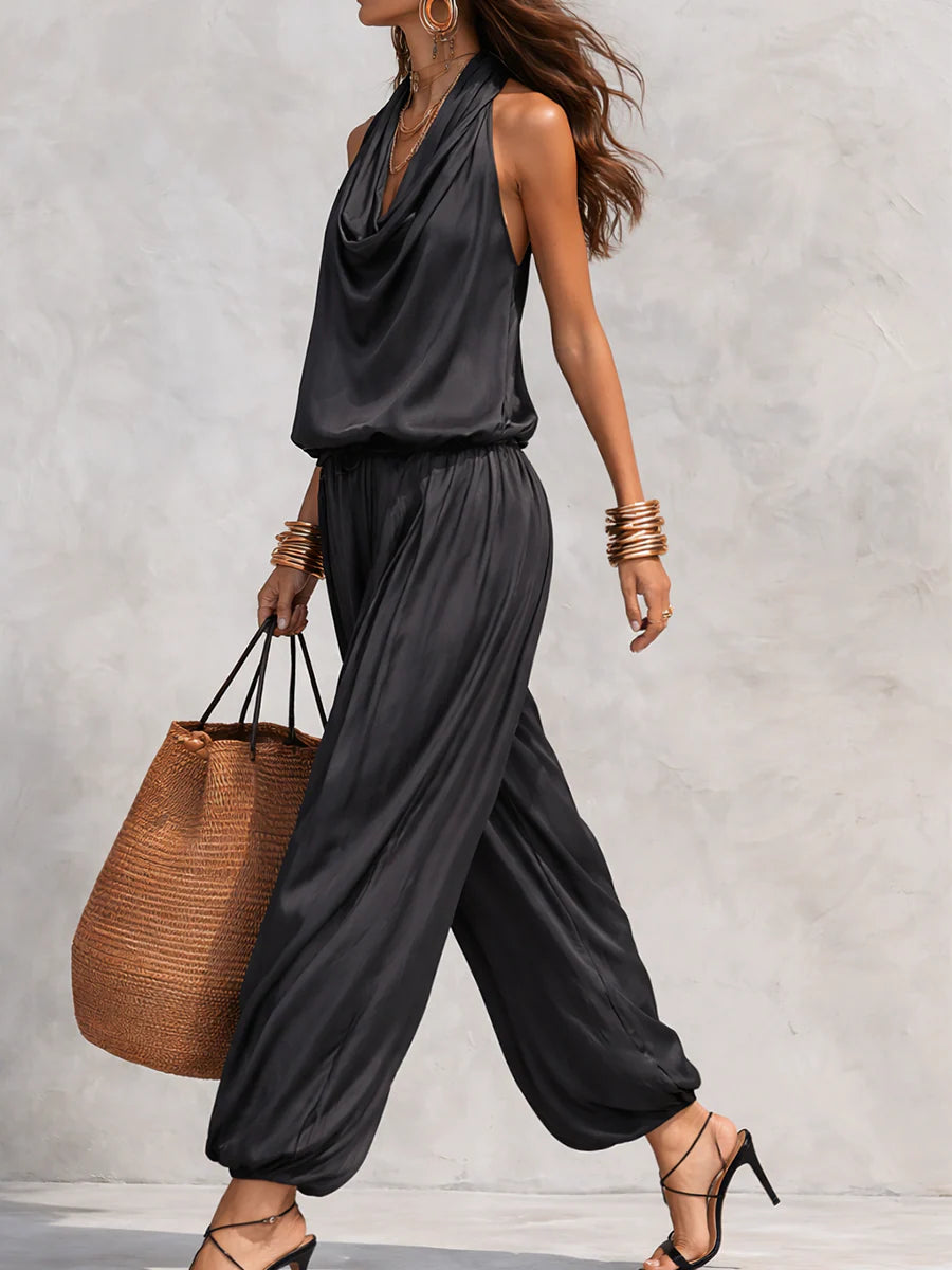 EUNICE | Halter top with long wide-leg trousers