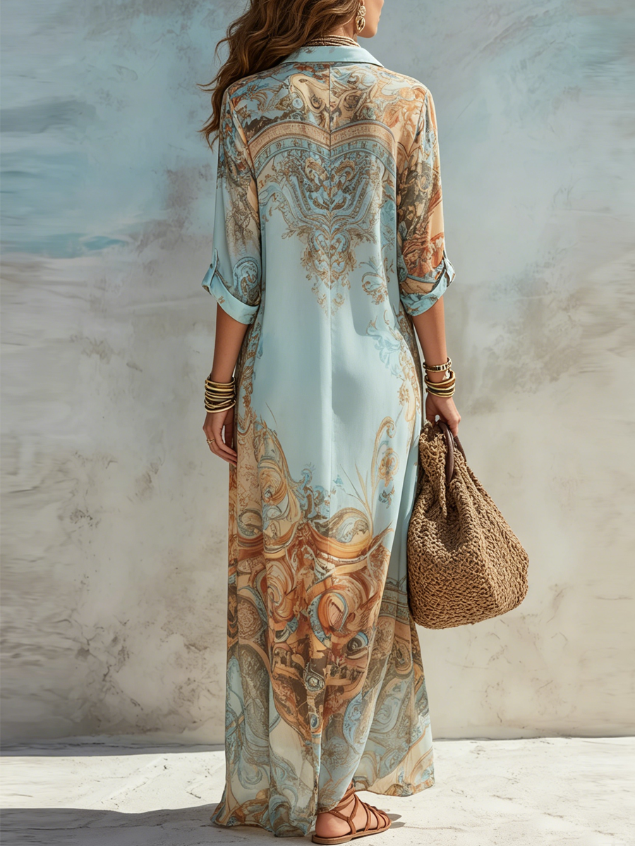 CHARLENE | Button-down maxi dress with a floral print