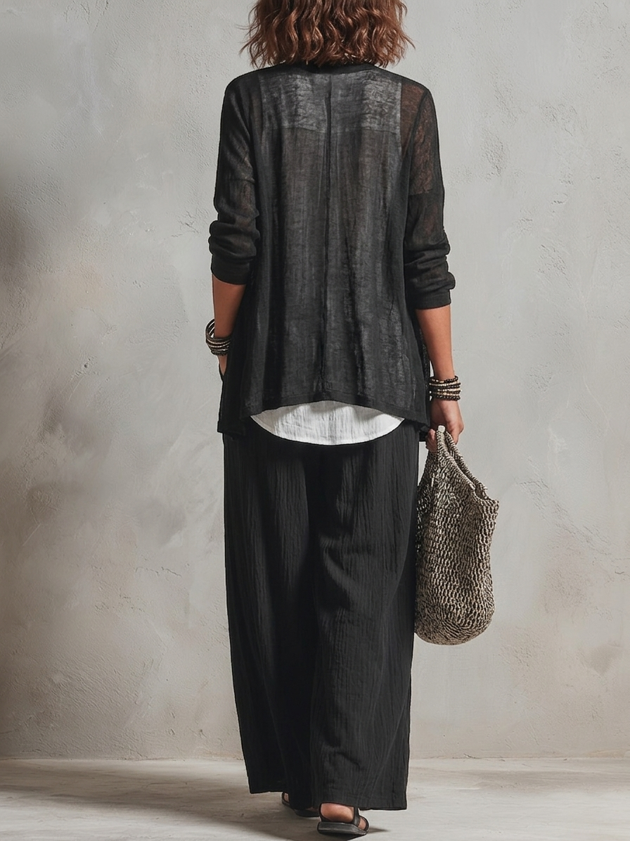 CAROLYN | Three piece with a flowing cardigan