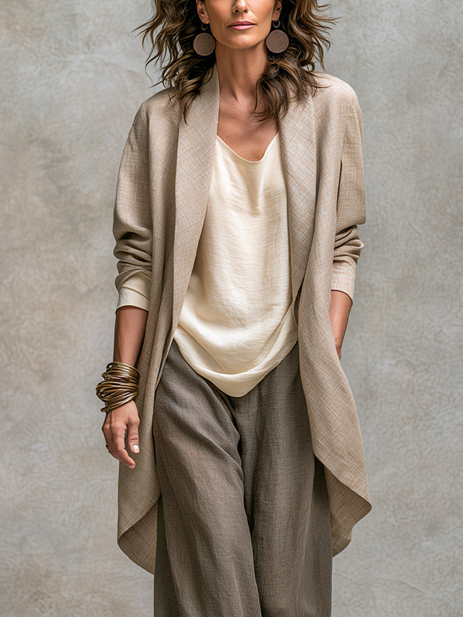 EDWINA | Three piece with a long open jacket