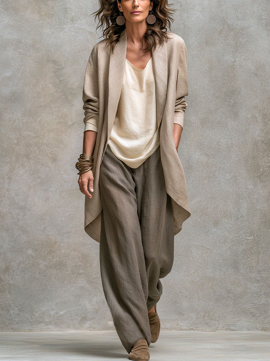 EDWINA | Three piece with a long open jacket
