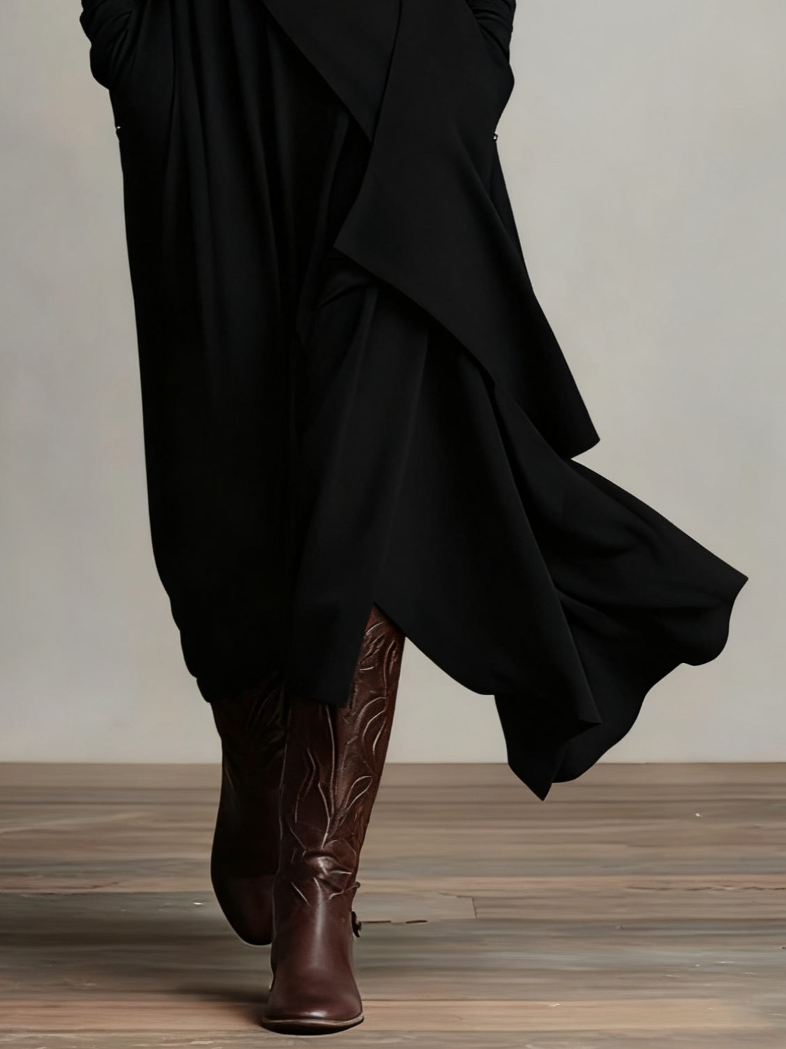 LORETTA | Draped turtleneck maxi dress