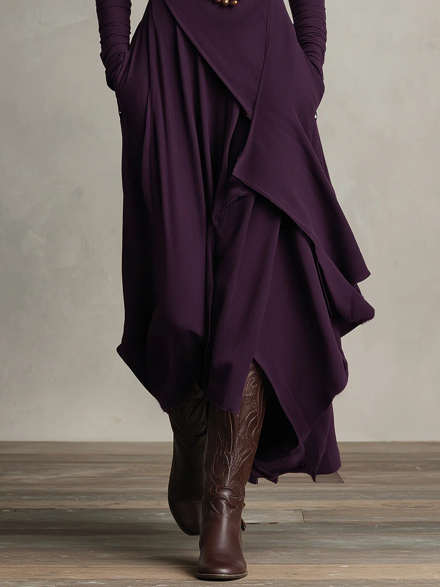 LORETTA | Draped turtleneck maxi dress