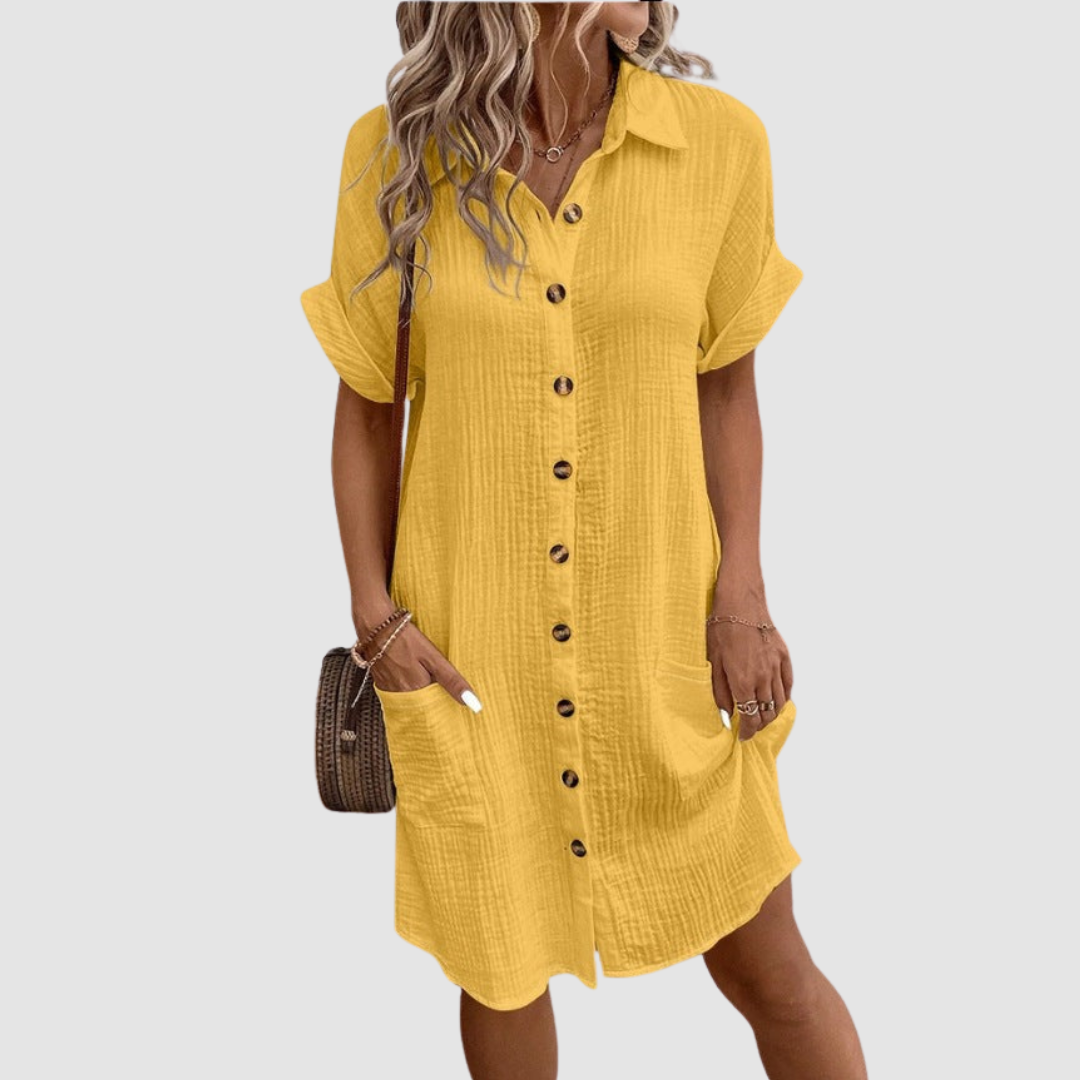 PATRICIA | Button-down dress with rolled sleeves