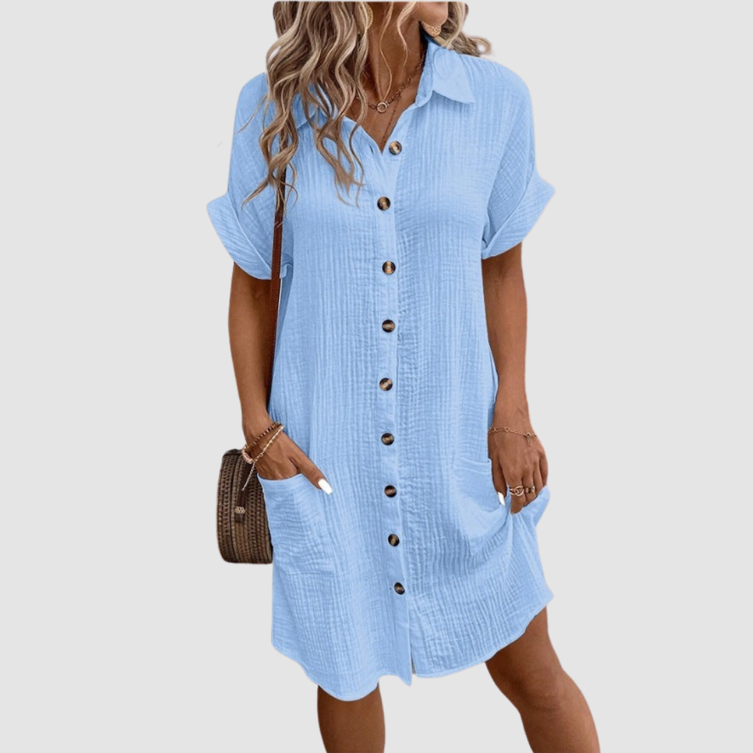 PATRICIA | Button-down dress with rolled sleeves