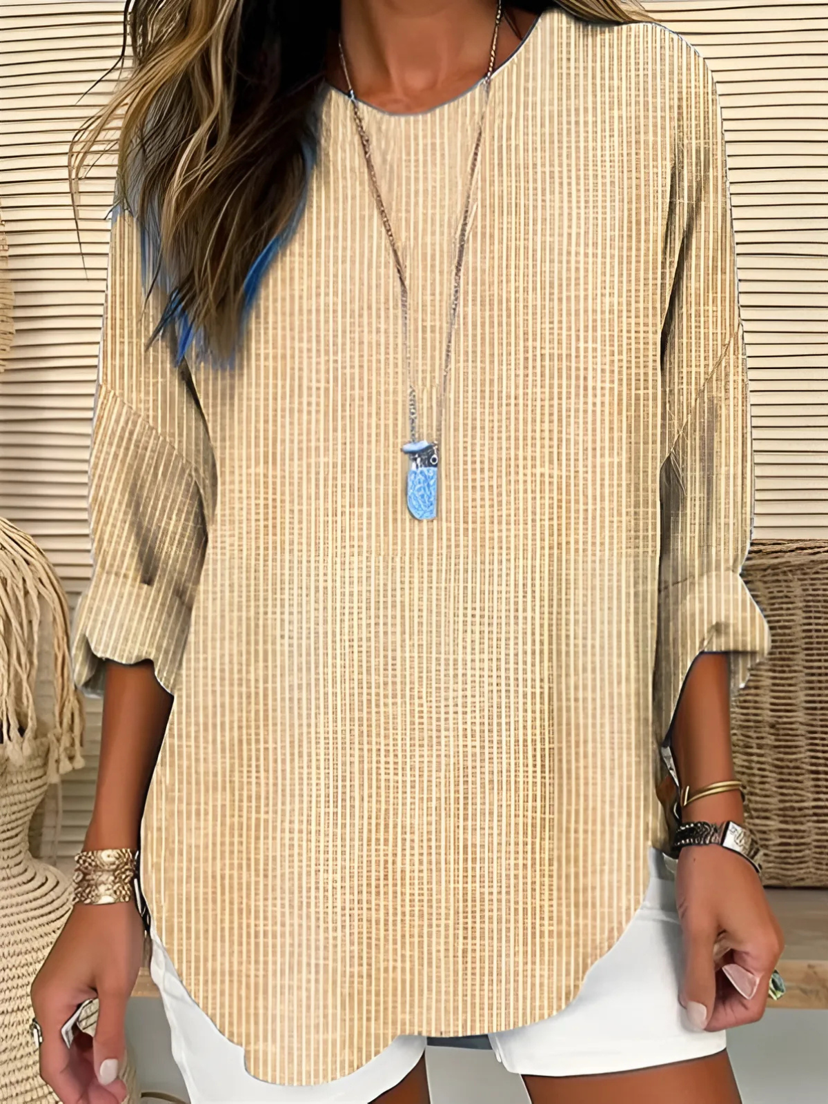 JOANNE | Striped crew neck with long sleeves
