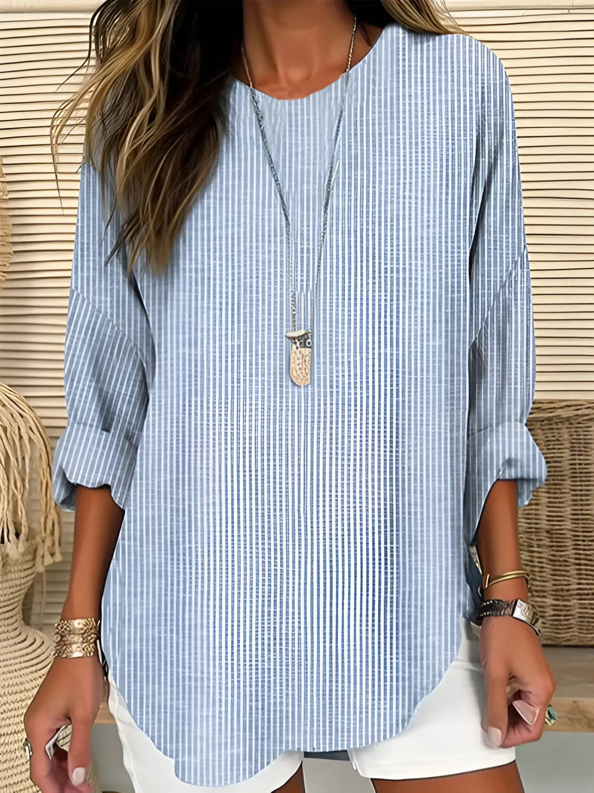 JOANNE | Striped crew neck with long sleeves