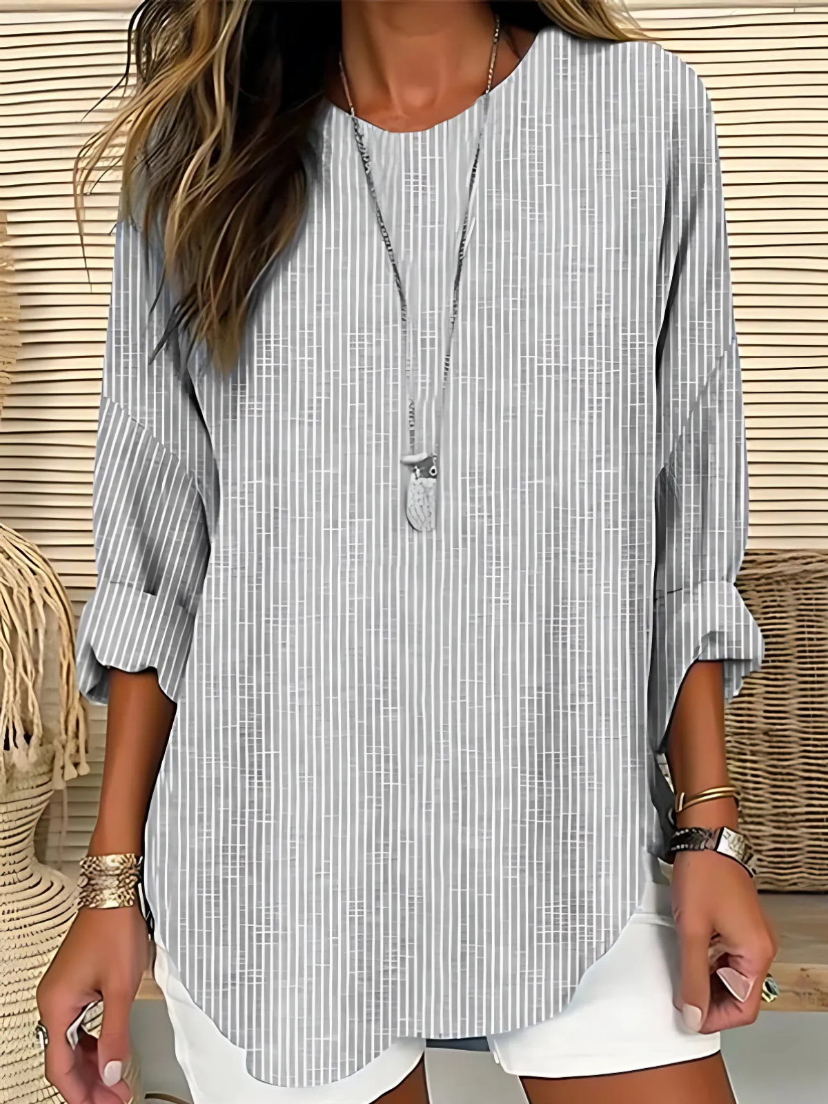 JOANNE | Striped crew neck with long sleeves