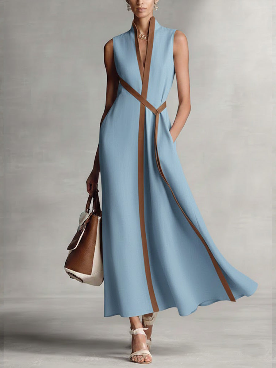 BRIDGET | Sleeveless maxi dress with pockets