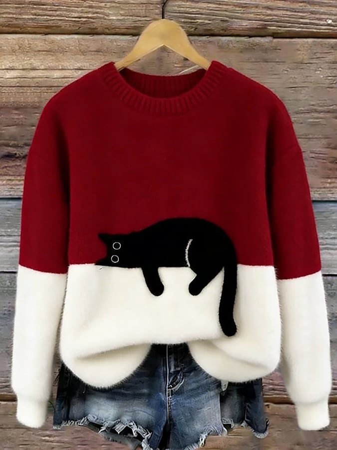 AILEEN | Oversized cat print sweatshirt