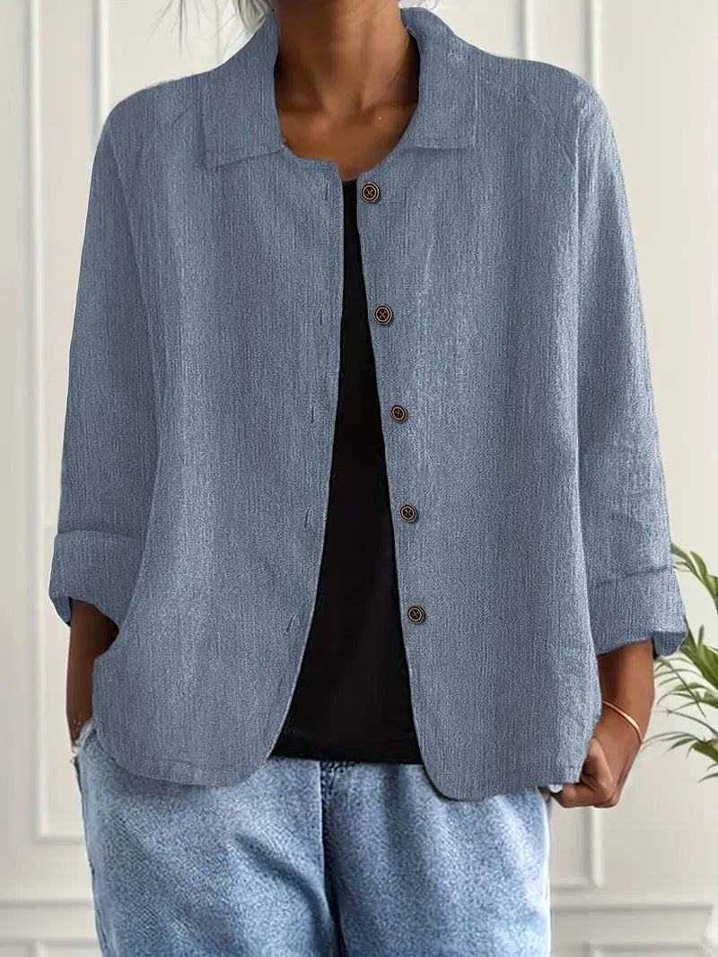 ROWENA | Soft blue shirt for cool mornings