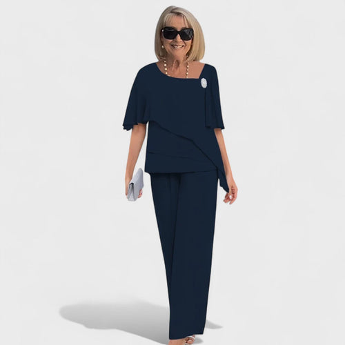 ADELINE | Layered top with wide-leg pants