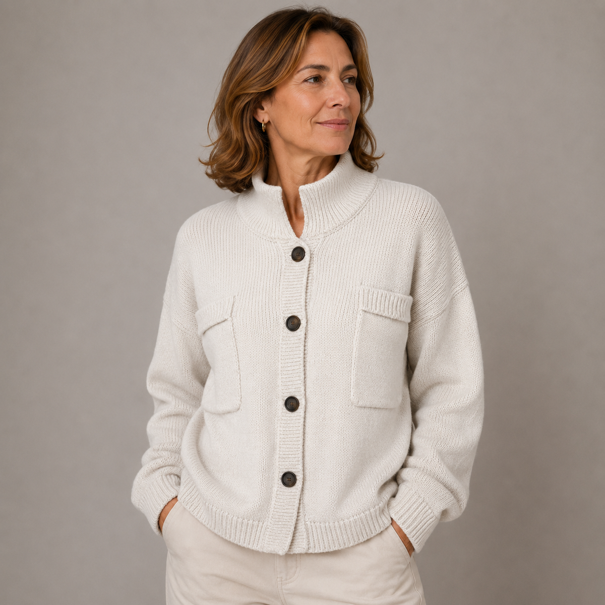 GLENDA | Stand collar with chest pockets