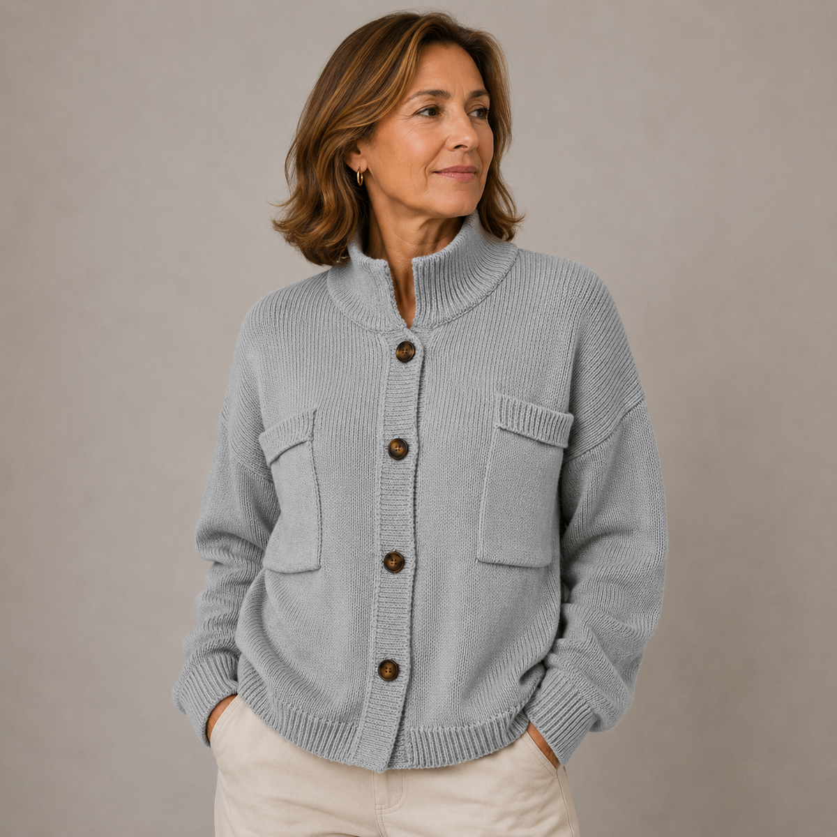 GLENDA | Stand collar with chest pockets