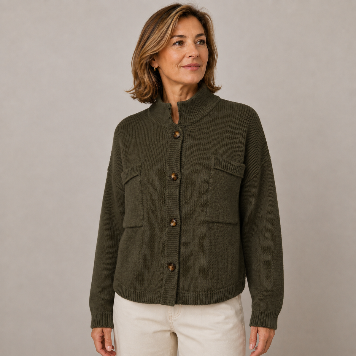 GLENDA | Stand collar with chest pockets