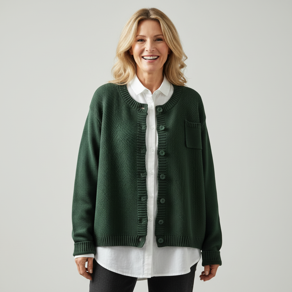 LORRAINE | Button cardigan with a chest pocket