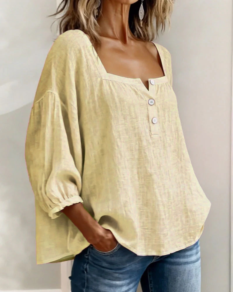CAROLYN | Relaxed button front blouse