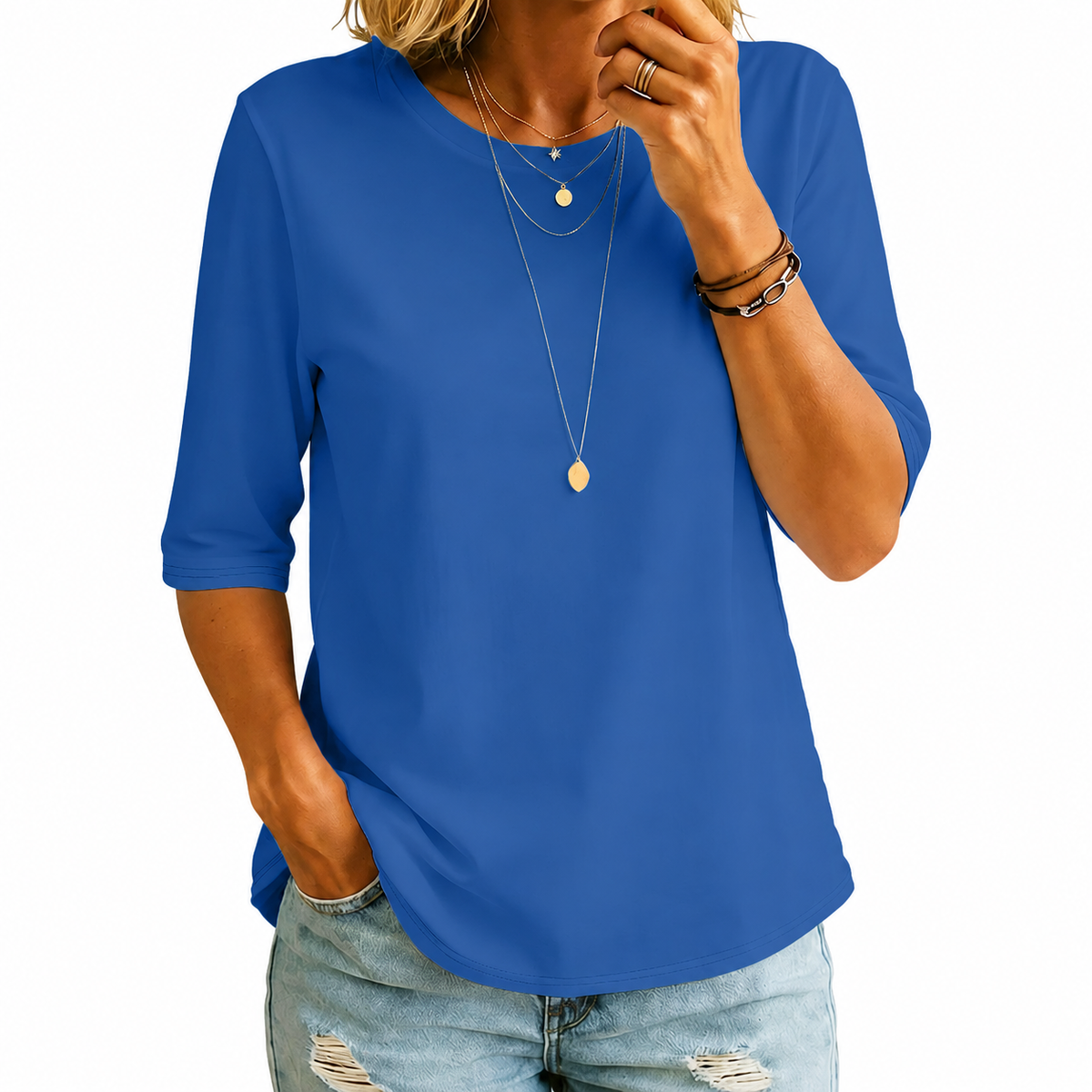SHARON | Half sleeve top with arm coverage