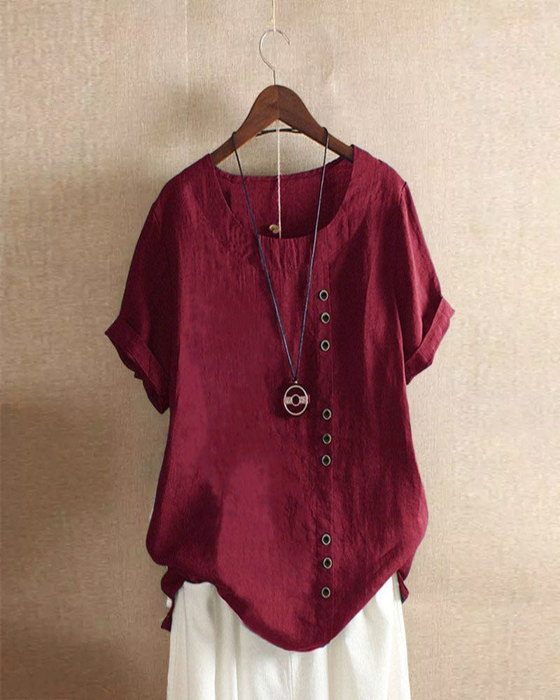 PAULETTE | Summer blouse with an asymmetric placket