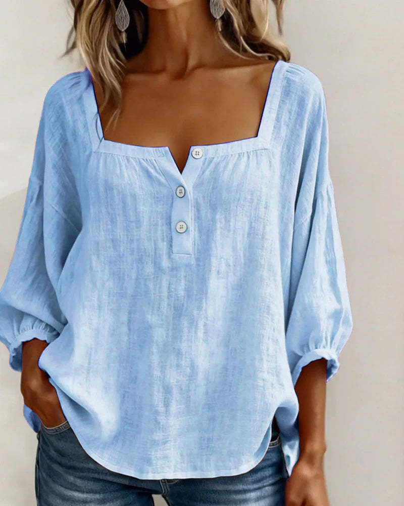 CAROLYN | Relaxed button front blouse